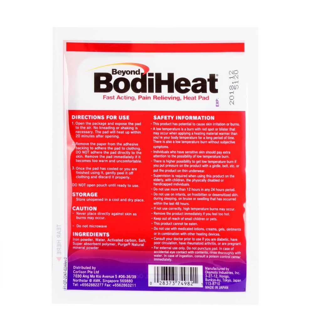 BodiHeat Fast Acting Pain Relieving Heat Pad 1s
