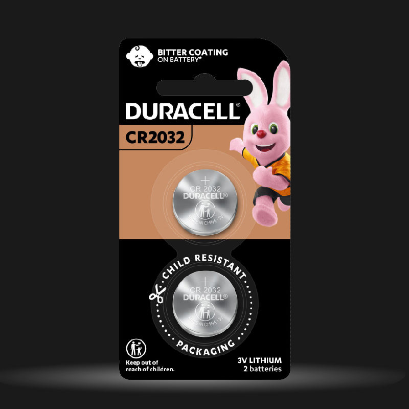 Duracell Specialty CR2032 Lithium Coin Battery 3V, pack of 2
