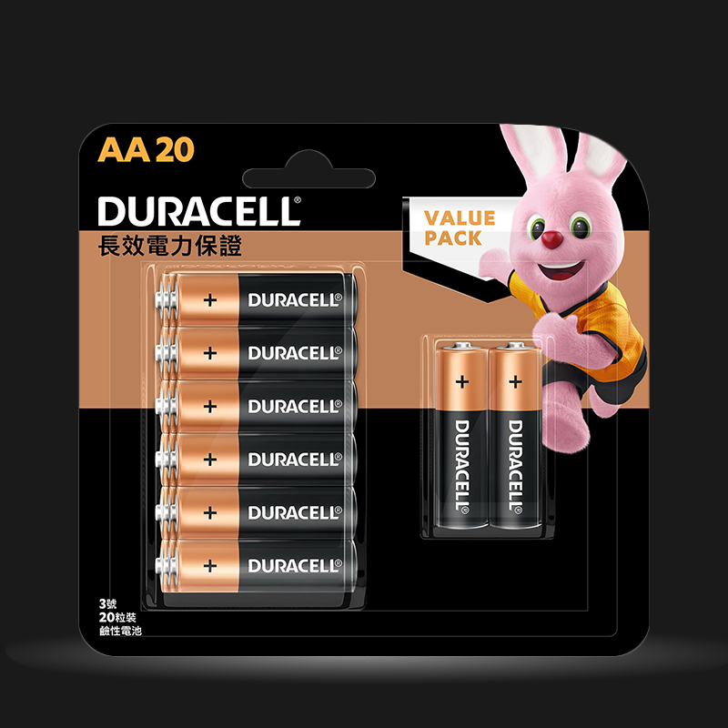 Duracell Alkaline AA Batteries, pack of 20